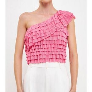 Pink endless rose off shoulder blouse Size L